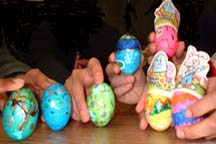 decorating eggs